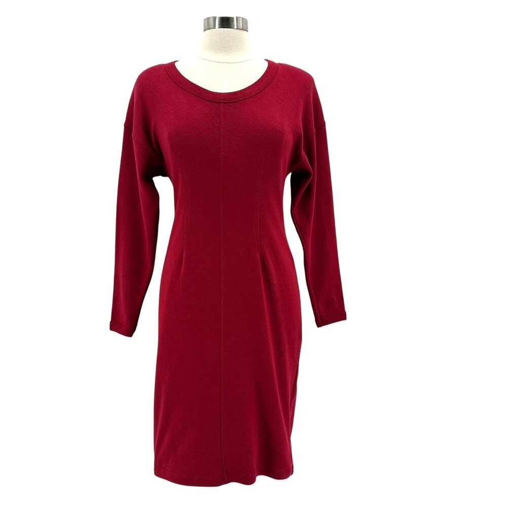 Vintage Express Compagnie Internationale Womens Large Dress Sheath Knit Red